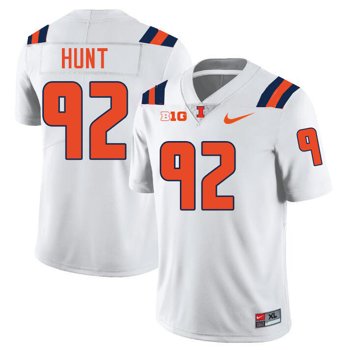 #92 Gentle Hunt Illinois Fighting Illini Football Jersey,Uniforms-White